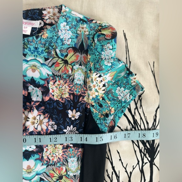 Xhilaration floral and color block black shift dress, size small, EUC - Picture 5 of 8
